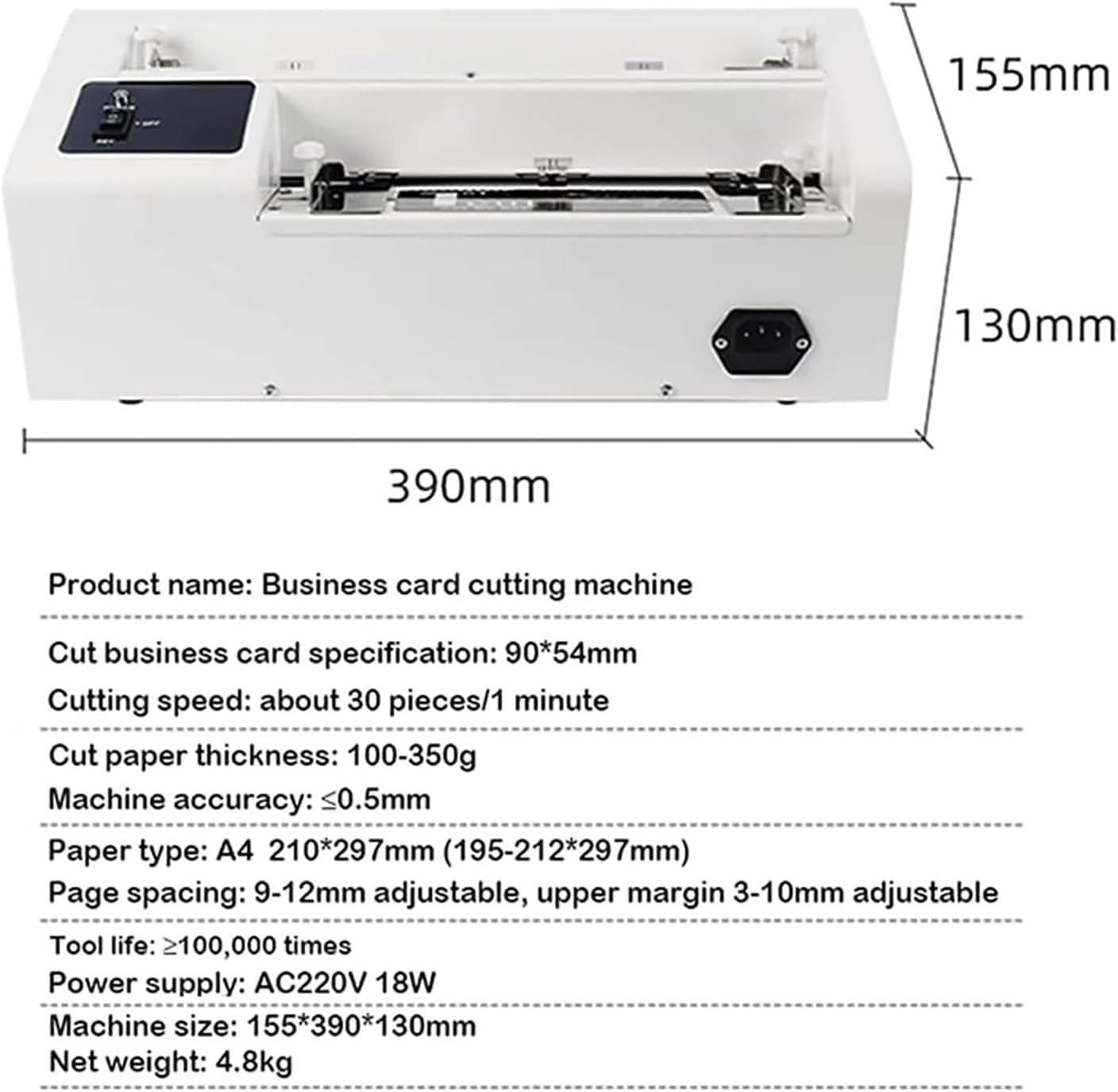 Máquina cortadora automática de tarjetas de visita, margen ajustable para corte de precisión, alta velocidad, 30 piezas/min, ideal para oficinas y talleres de impresión
