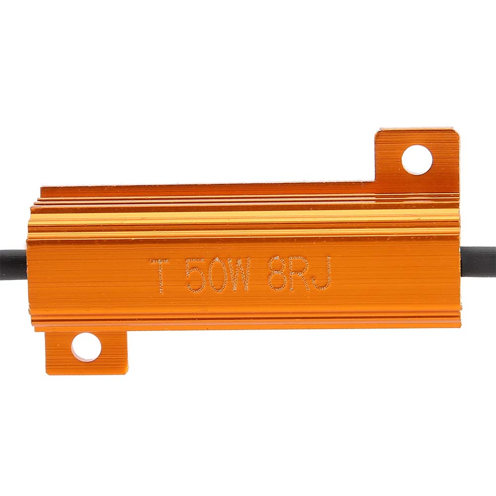 Rezystor Obciążenia, 2 Szt. 50W 8ohm Dekoder Rezystora Obciążenia Drutowego Fix żarówki LED Hyper Flash Turn Signal Migacz do 24v Rezystor Led Lastwiderstand Led Szerszy 50w 8ohm 2 Szt. Rezystor Obcią