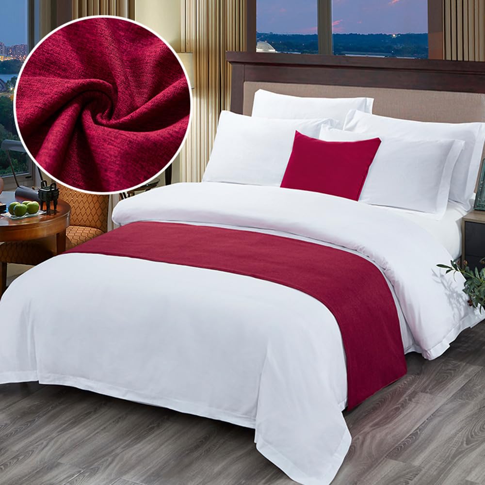 QRGMKL New Bed Runner Bedspread Premium Bed Scarf European Style Hotel Bedroom Home Bedding Protector Bed Runners and Matching Cushions-J||2 Pillowcases(50X50cm)