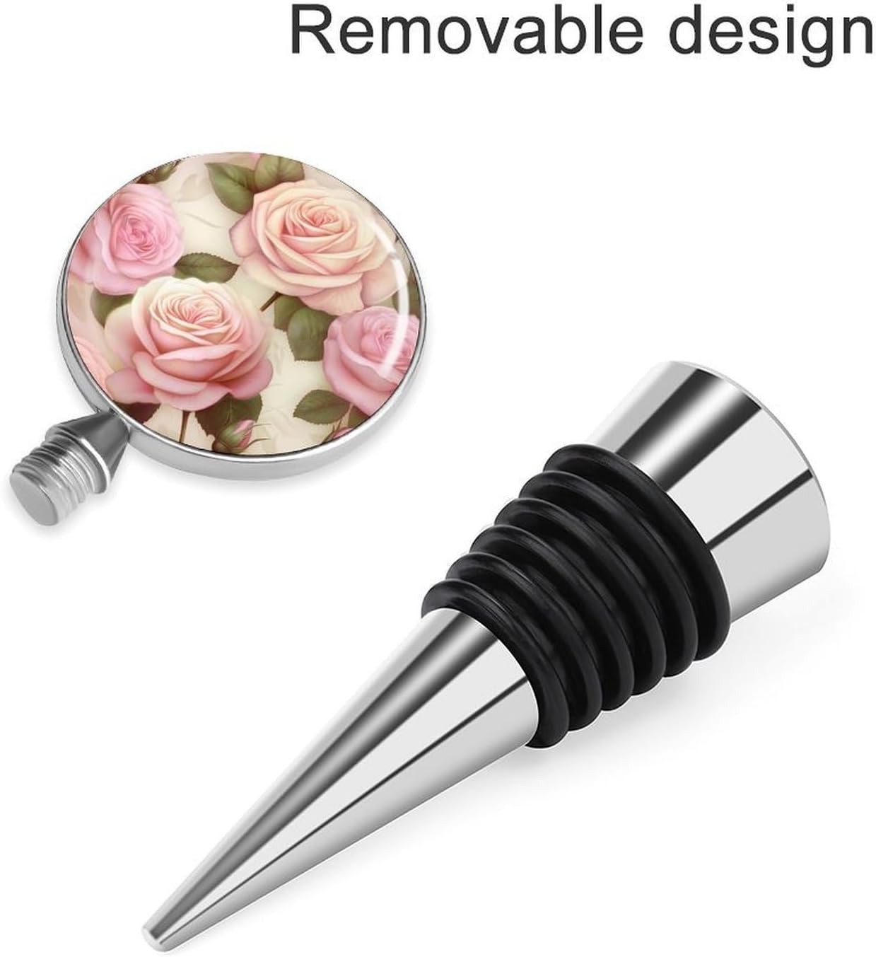 Beauty Roses Wine Bottle Stopper Reusable Wine Saver Cork Plug Universal Leakproof Preserver for Oil Vinegar Beverage Bottles Decoration Party Favors Bar Tool Accessory Art Decor image 4