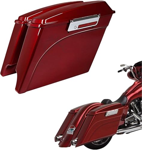 Miniatura 1 de TCT-MT. - Alforjas alargadas de 5.0 pulgadas con llave de cerrojo para Harley Touring 1993-2013 Road King Electra Street Glide FLHR FLHT FLHTCU