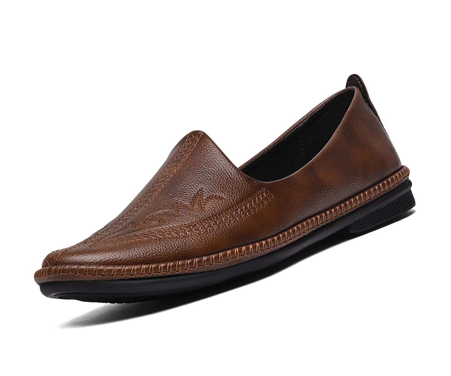 louis stitch Men’s Russet Tan Ethnic Slip On Embroided Mojaris | Stylish Nagra Juti for Men | Lightweight and Comfortable Stylish Embroided Jutis and Mojaris for Kurta Pajama | LSAXNGEDTN-picture-23