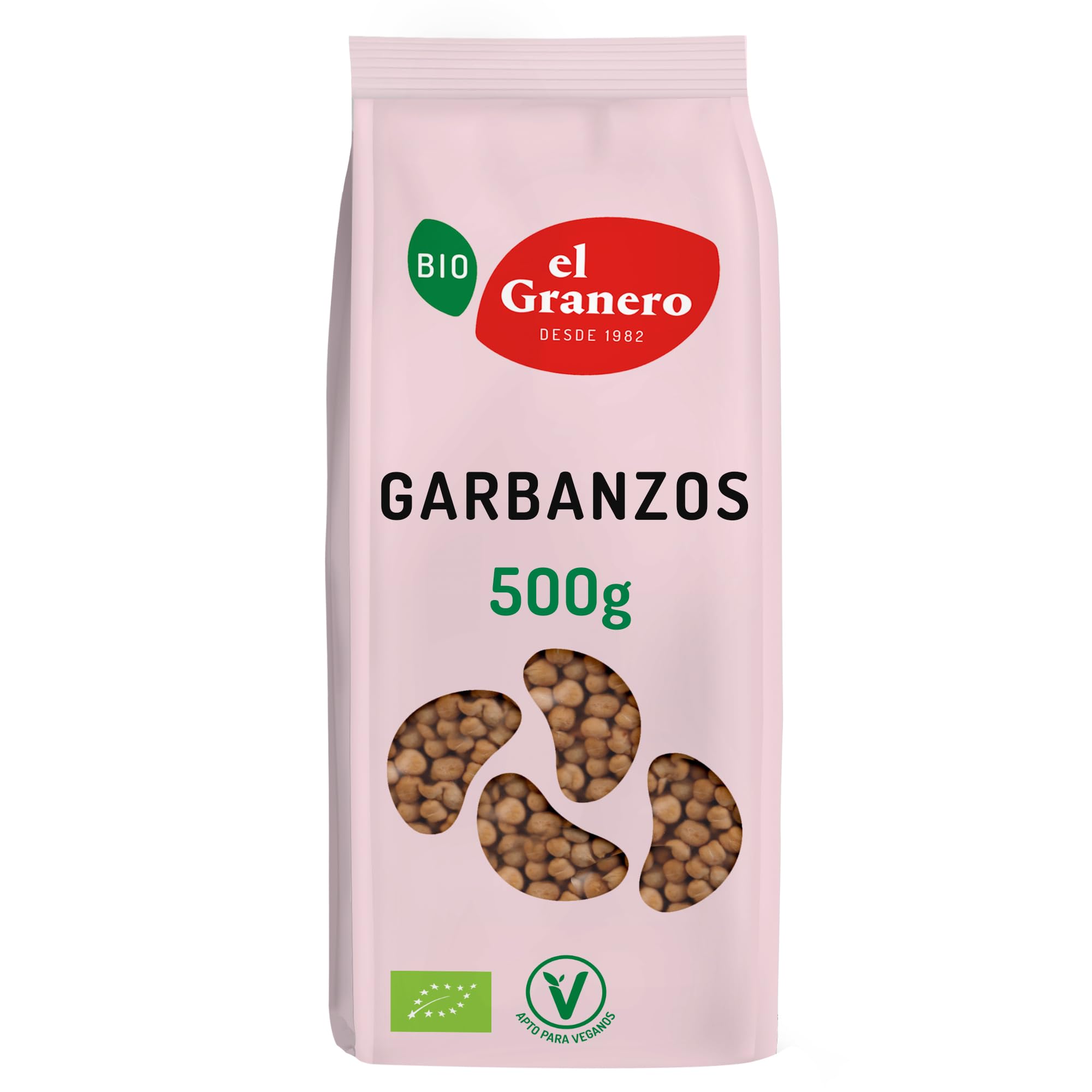 El Granero Integral - Garbanzos Ecológicos Bio 500 g - Legumbres Ecológicas Ricas en Proteína Vegetal y Fibra - Fuente de Energía Natural - Garbanzos Secos Naturales - Aptos para Veganos