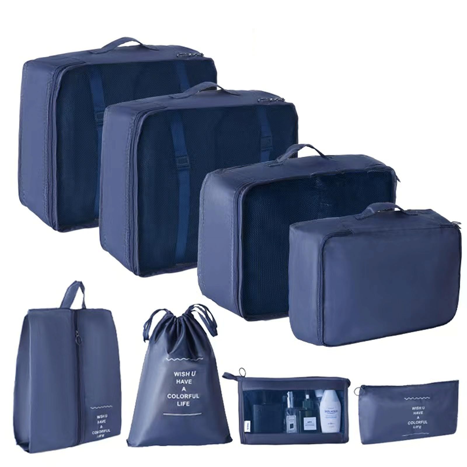 8 Set Packing Cubes Luggage Packing Organizers For Clothes, Toiletries & Digital Accessories, Suitable For Travel, Business Trips & Vacations，Travel Essentials, Color7, One Size