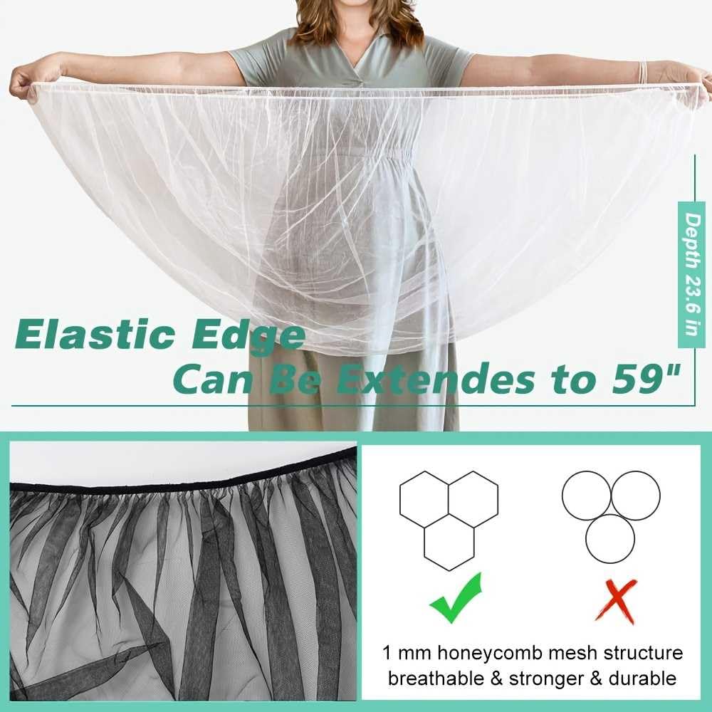 Hito Baby Mosquito Net for Stroller and Cradle - Black Insect Protection Cover - Image 3 thumbnail