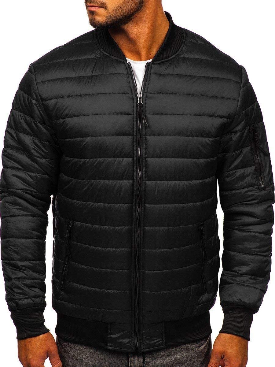 BOLF Uomo Giacca Mezza Stagione Giubbino Bomber Giacca Aviatore Da Baseball Collo Alto Cerniera Antivento Primaverile Sportiva Outdoor Quotidiana Stile Casual Mix 4D4