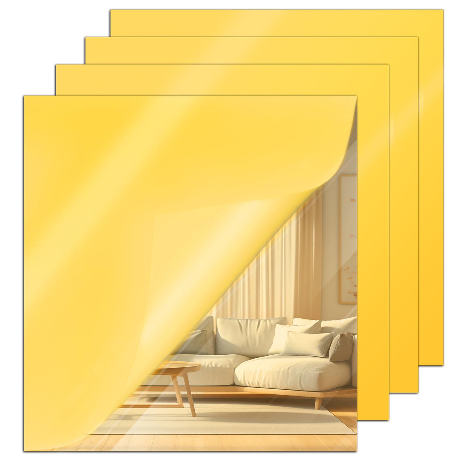 Gold Mirror Acrylic Sheets - 4 Pack -1