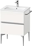 Colorazione: Bianco Opaco Duravit Sivida bâti-support pour lavabo, 2 tiroirs, poignée profilée chromée, 610x477x591mm, pour ME by Starck, SV4643010180000, SV4643010180000, Colorazione: Bianco Opaco