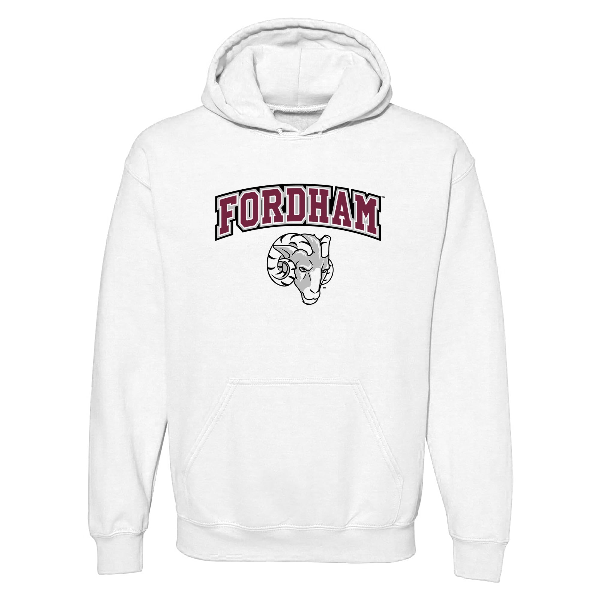 UGP Campus Apparel NCAA Officially licensed College - University Team Color Arch Logo Hoodie, Fordham University Rams White, XL โ image 1