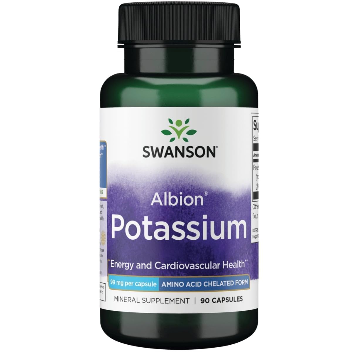 Swanson Albion Complexed Potassium Essential Mineral 99 mg, 90 Capsules 90 Count (Pack of 1)