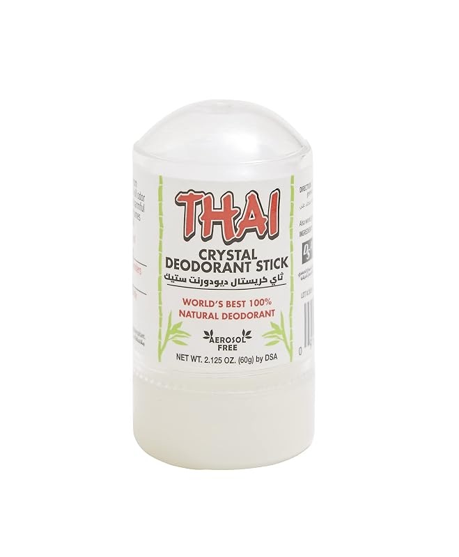 THAI Bastão desodorante de cristal mineral, tamanho viagem, 60 g