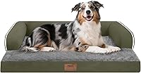 Vista 72 de Cama ortopédica extra grande para perros impermeable: cama de espuma viscoelástica para perros XL y extra grandes, sofá sofá, lavable con funda Azul
