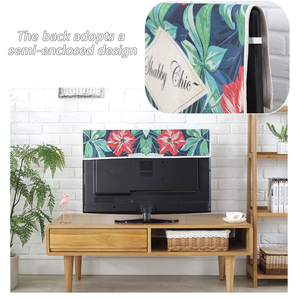 Hiseng Couverture TV Anti-poussière, Housse de Protection de L'écran de Télévision, Chambre À Coucher Intérieure Décoration du Salon Couverture de Poussière (24",Nuage)