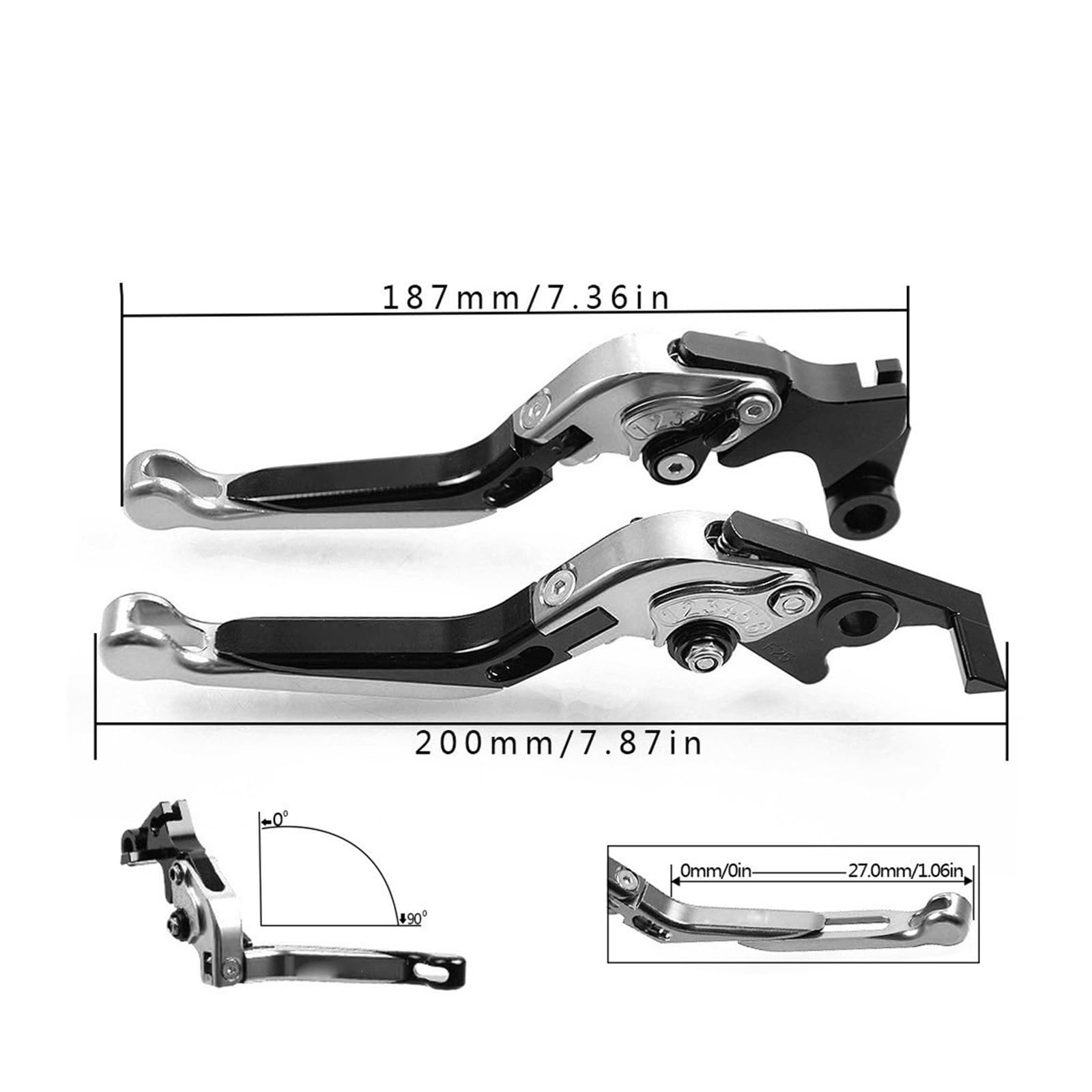 Leve per Freno e Frizione per CB650F 2014-2022 Set di Leve Freno Frizione estensibili Pieghevoli, Regolabili(P)