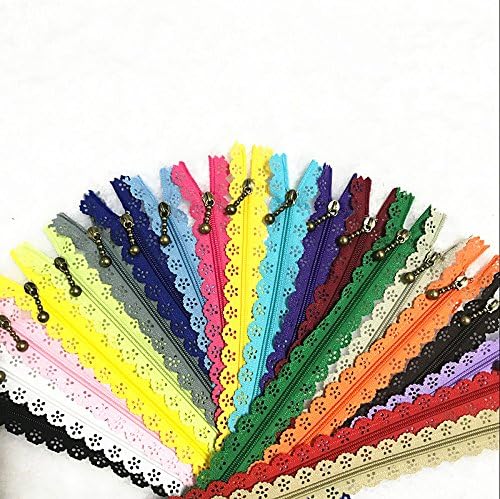 20 pcs Decorative Lace Zippers with Bronze Pull, 20 Colors Assortment, 19.69 Inch Length (Mix, 19.69 inch) image 4