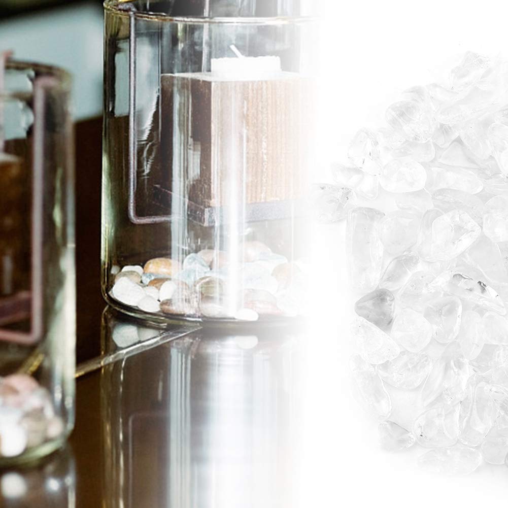 Naturalny kryształowy kamień Tumbled Chips Kruszone kamienie Reiki Healing Quartz Crystals Kamienie o nieregularnym kształcie(White)