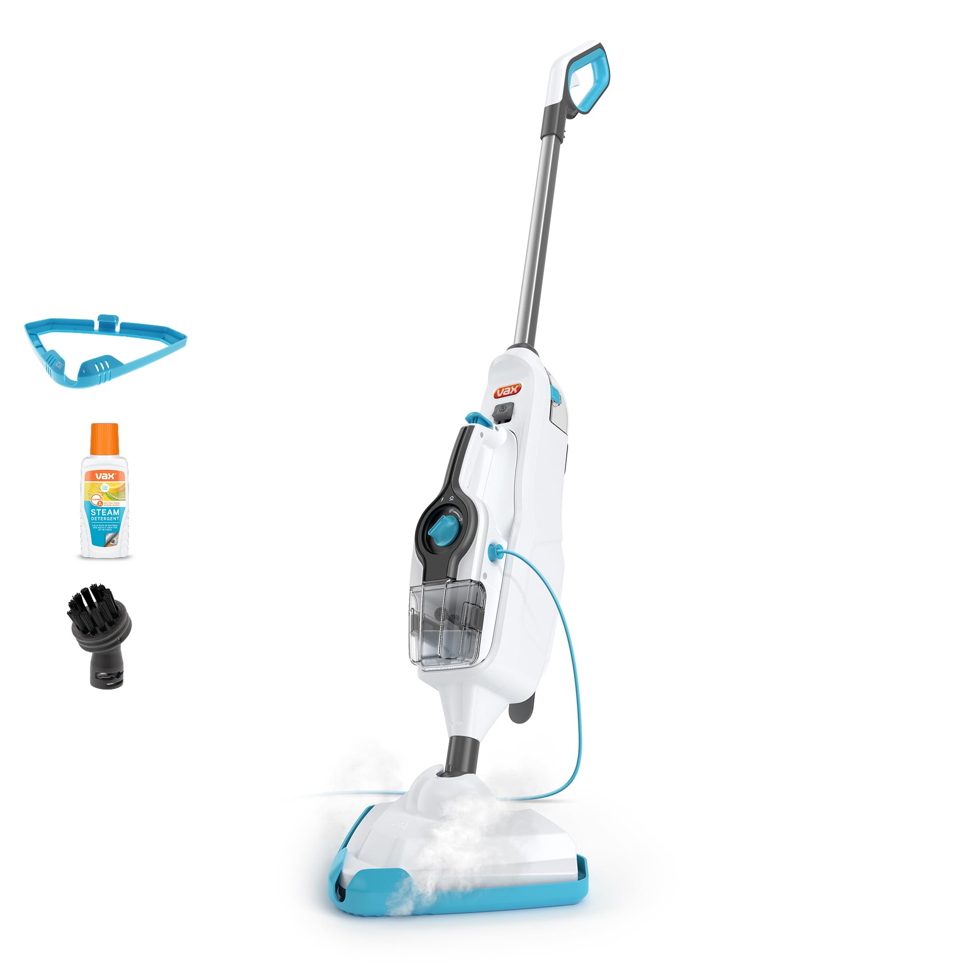 Vax Steam Fresh Combi Classic Steam Cleaner, Portable Handheld and Floor Steam Mop, Detergent and 10 Accessories for the Oven, Bathroom and Home, Easy to Carry, 1600W, 3.7kg, White & Blue, S86-SF-CC