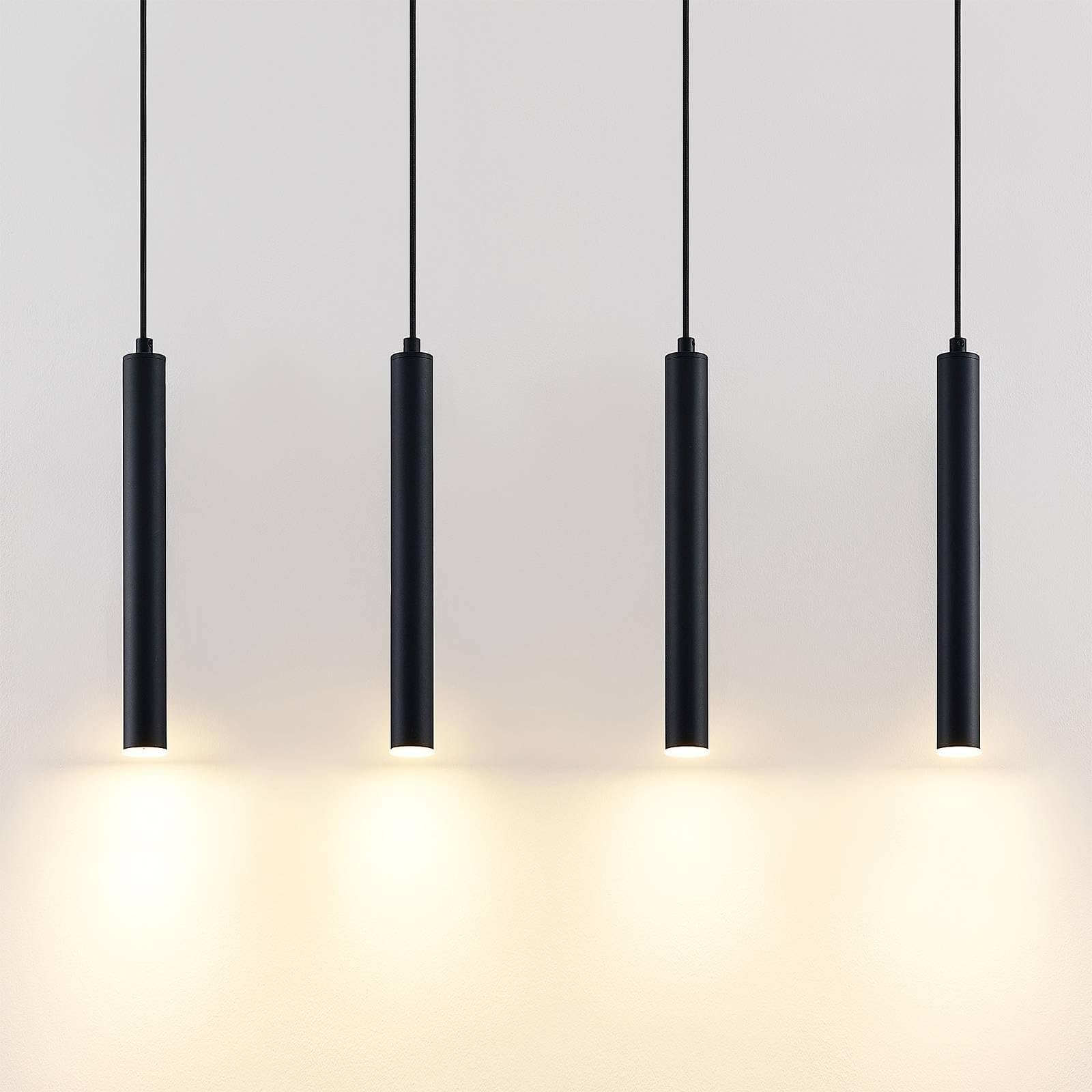Arcchio LED Esstisch Pendelleuchte, Hängeleuchte schwarz 4-flammig Hängelampe Esszimmer Wohnzimmer Küche Pendellampe Küchenlampe Wohnzimmerlampe