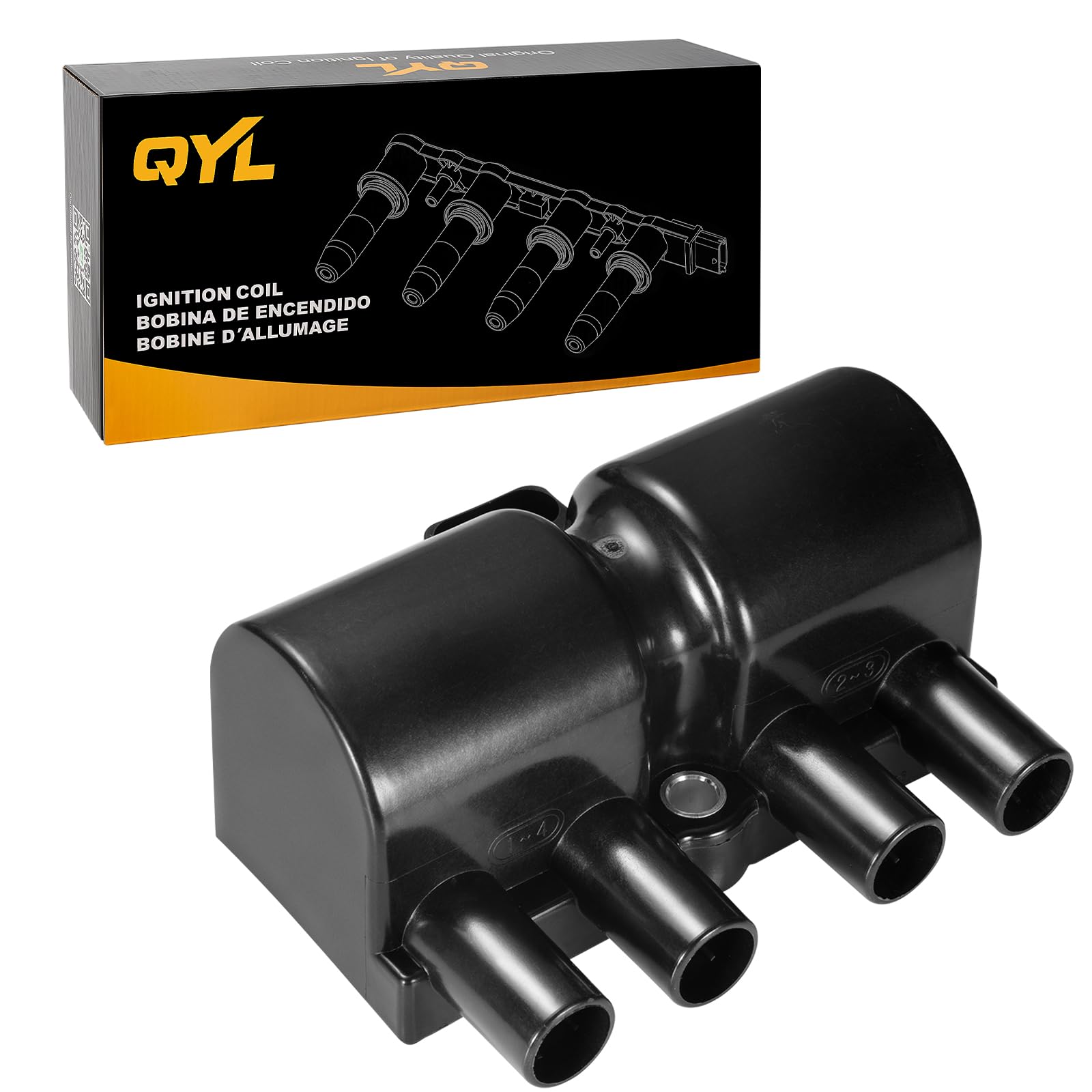 QYL Ignition Coil Pack Compatible with Chevrolet Aveo Optra Pontiac Wave Suzuki Swift Reno Forza L4 2.0L 2004-2013 Replace# C1480 UF503 124EAA31