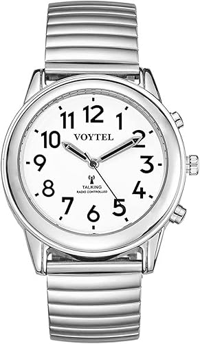 Miniatura 33 de English Talking Men's Watch for Elderly, Low Vision or Visually Impaired, Loud Sound, Large Numbers, Bold Hands, Stainless Steel Expandable Strap