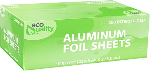 [400 Count] Pre Cut Pop Up Premium Silver Aluminum Foil Sheets, 9 x 10.75 inch - For Restaurants, Lunch, Takeout, ToGo, Lunch bag, Sandwich,