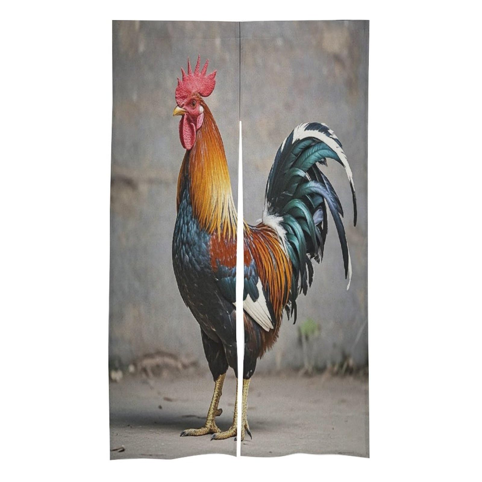 FekiLoot Rooster Door Curtain Splice Japanese Style Theme Blackout Doors Cover Hemp Door Tapestry Temperature Protection Barrier Doors Screen for Various Rooms 17W X 57L Inch