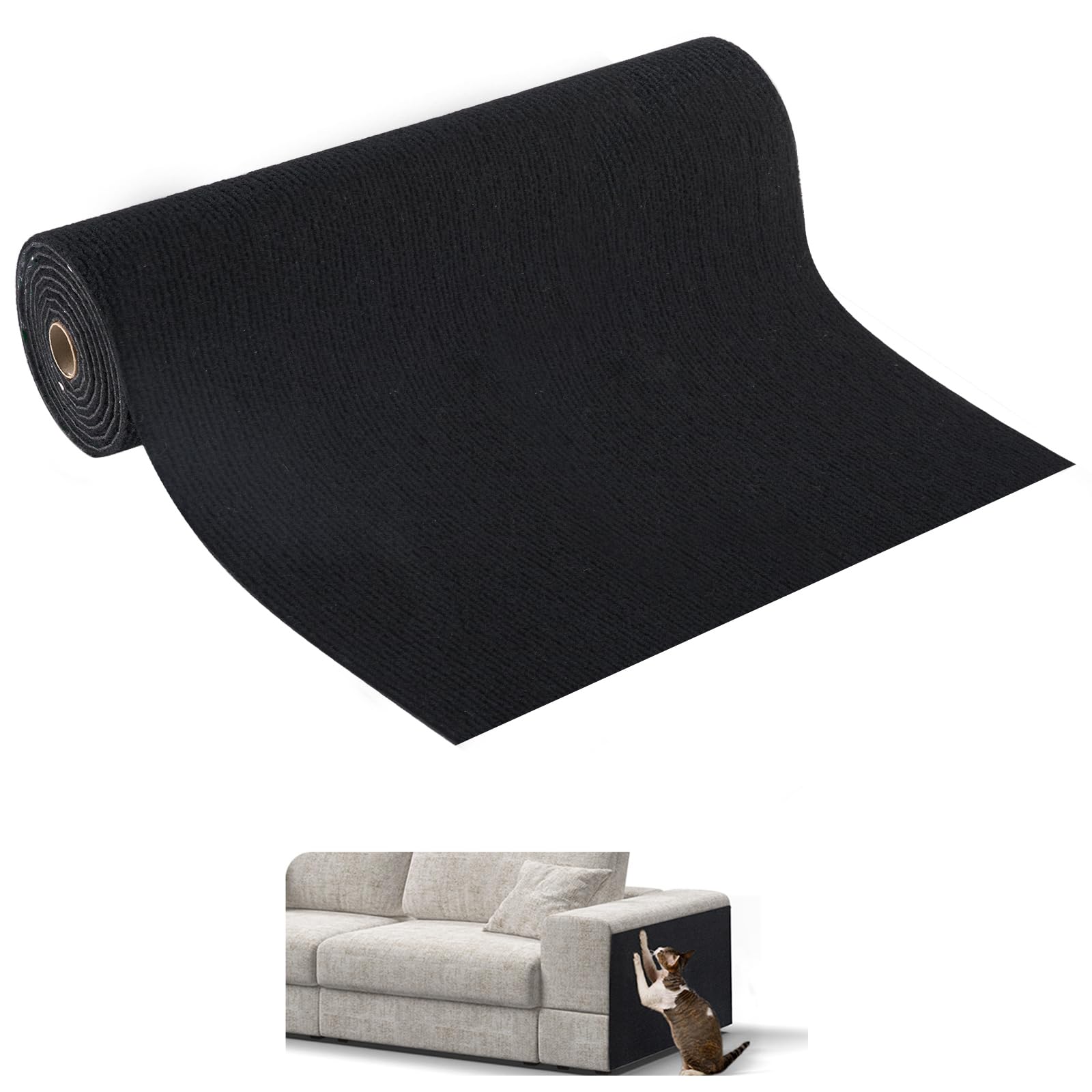 Cat Scratching Mat, Self-Adhesive Cat Scratcher for Couch Furniture or Wall Protector, Scratching Carpet Covering Cat Tree Tower, Replacement