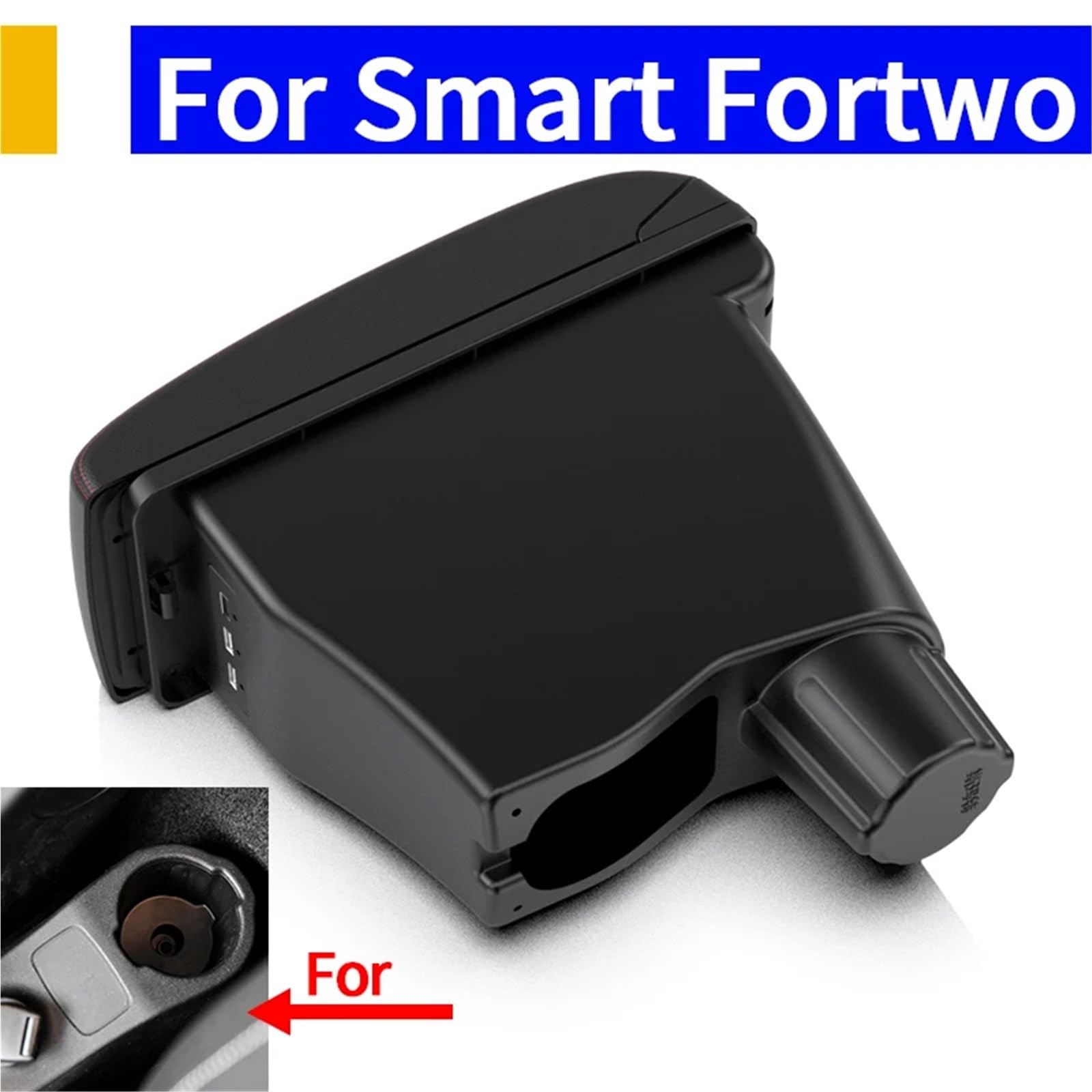 Konsola Środkowa Pasuje do podłokietnika Smart Fortwo, pasuje do Mercedesa, pasuje do podłokietnika Smart 453 Fortwo Forfour Box 2015-2018(B3White line leather)