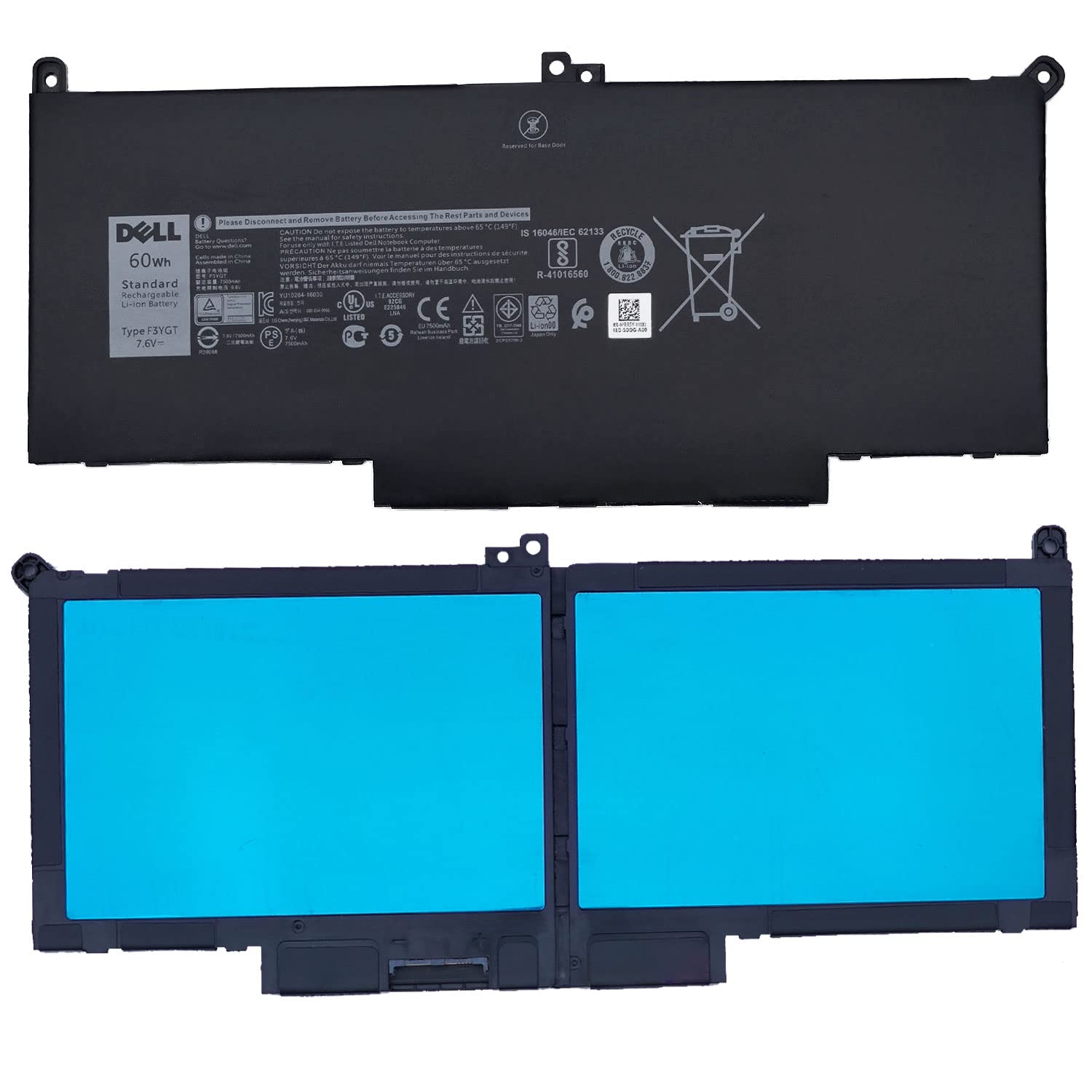 CSrose Batteria 60Wh F3YGT Per Dell Latitude 7280/7380/7480/7490 – 6 Celle, 7.6V