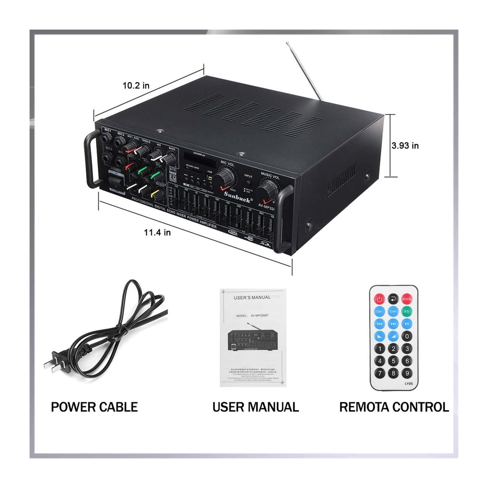 Amplificatore Audio, Amplificatore for auto DC12V Subwoofer for potente a 2 canali Amplificatori for amplificatori stereo for veicoli in lega di alluminio