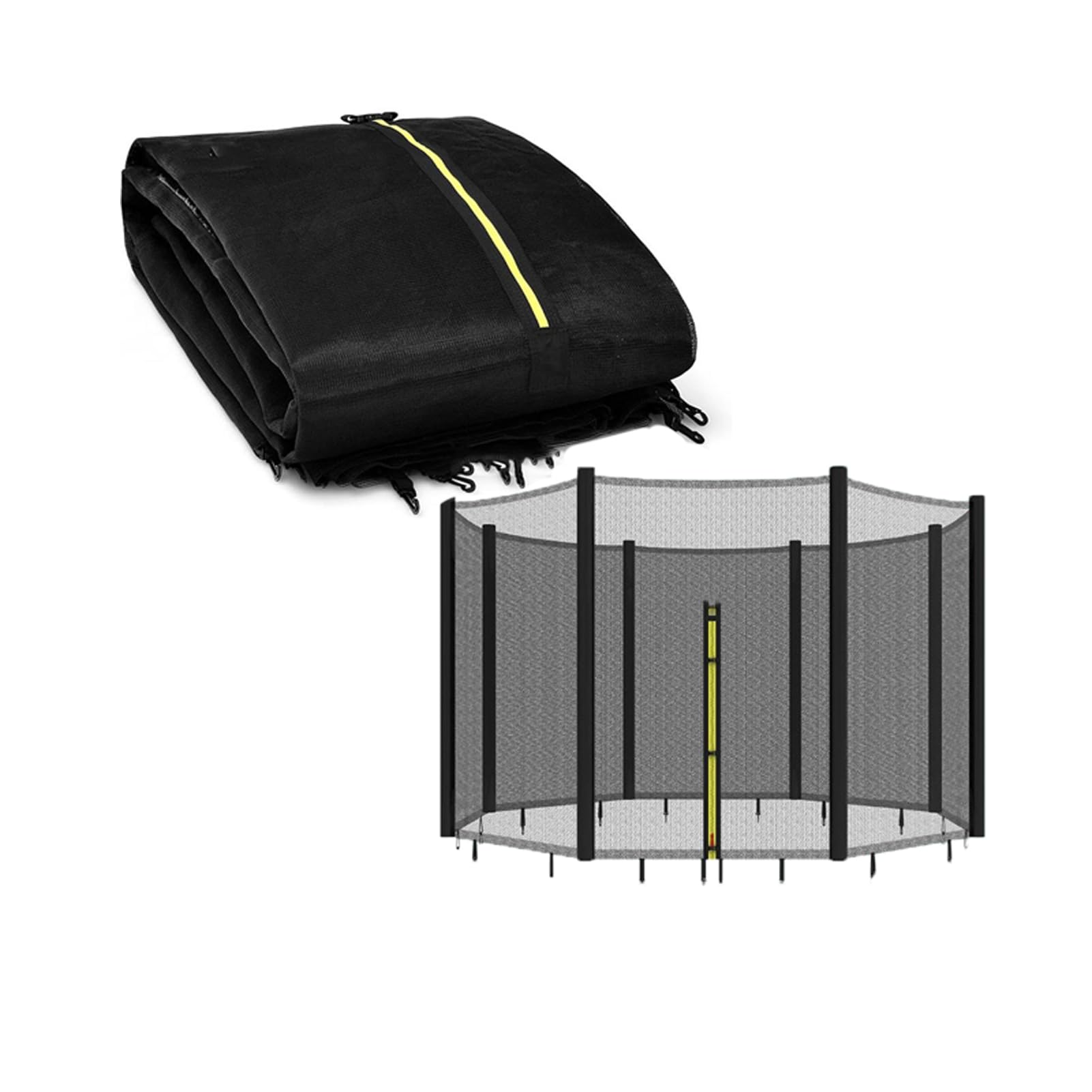 Zapasowa siatka bezpieczeństwa do trampoliny, odporna na promieniowanie UV, do ogrodu, pasuje do trampoliny 4,88 m z 12 biegunami, mocna i odporna na warunki atmosferyczne, bezpieczna zabawa na