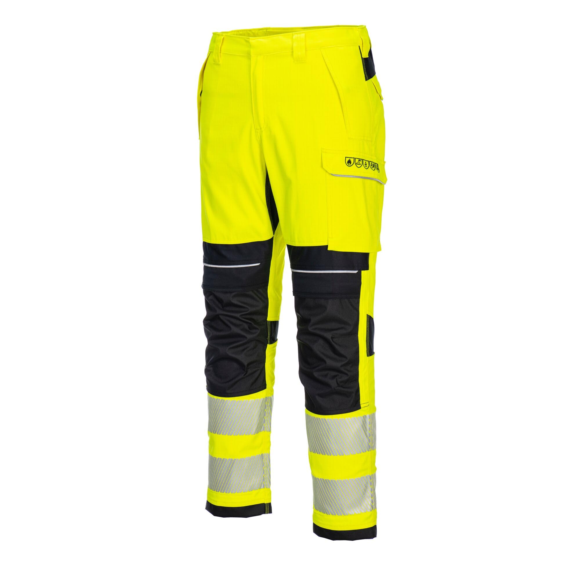 Portwest Pantalones de Trabajo de Alta Visibilidad PW3 Resistentes a la Llama FR406