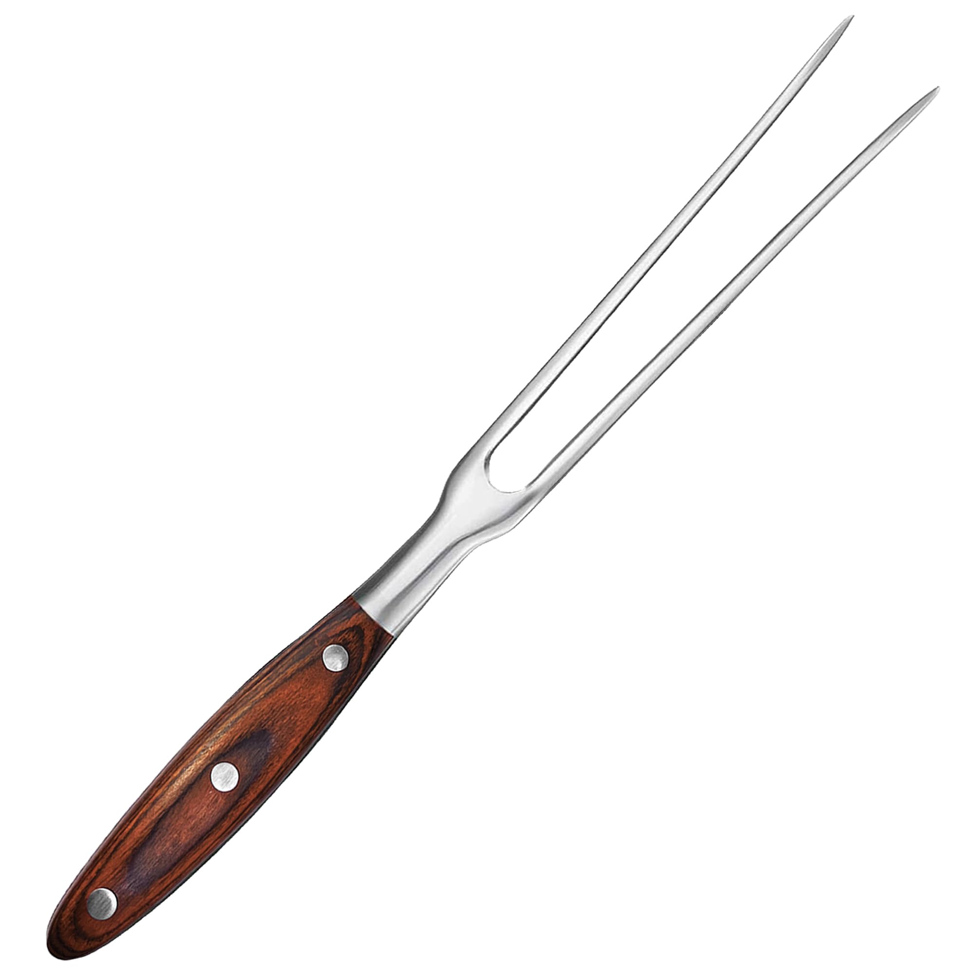 Tenedor de acero inoxidable resistente de 11.6 pulgadas, tenedor de carne para barbacoa y tenedor para servir para cocinar asar carne triturada (mango de madera)