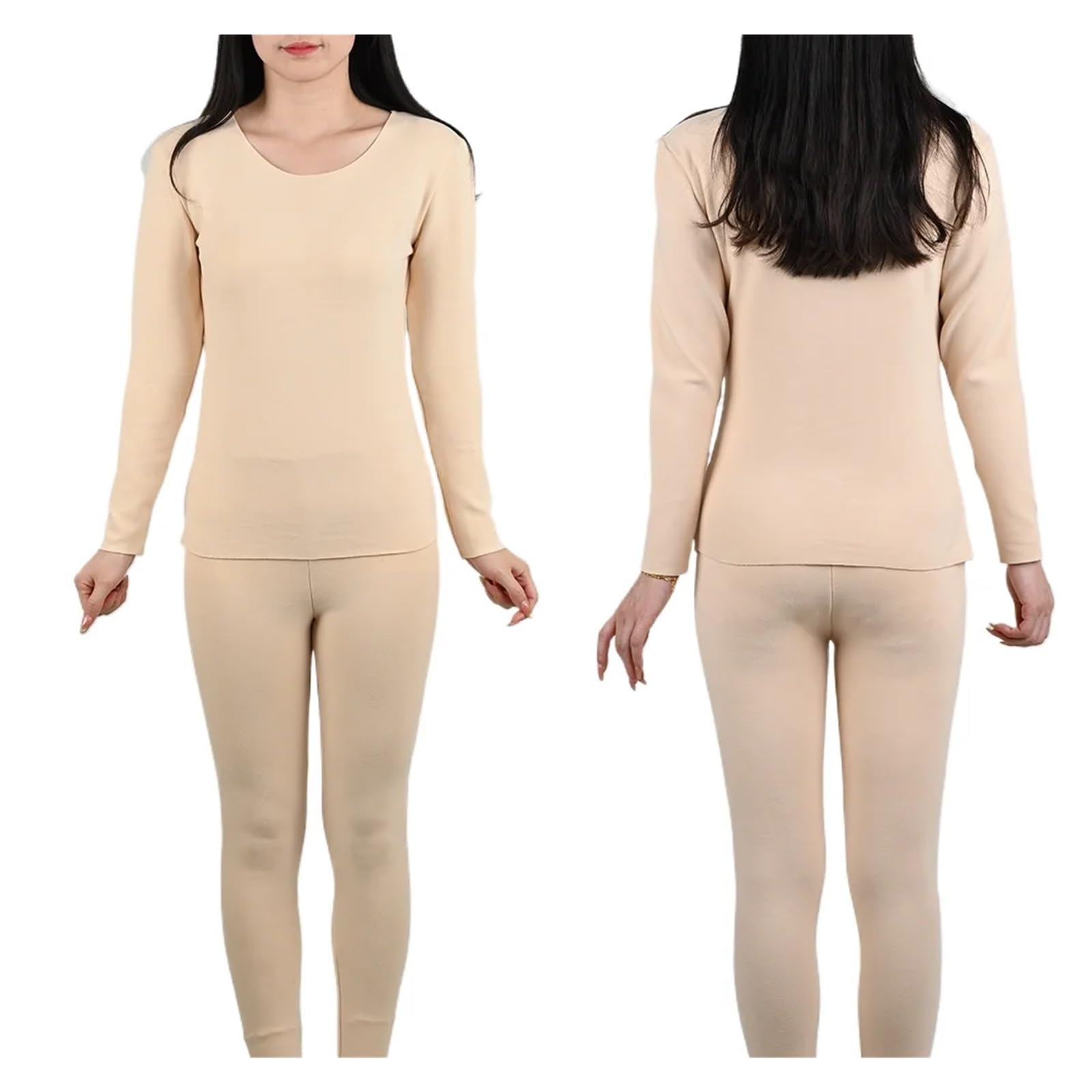 Ropa Interior Térmica Conjunto de lencería térmica Invierno for Mujer, Manga Larga, sin Costuras, Doble Capa, cálida y Abrigada. Incluye Camiseta Interior pantalón