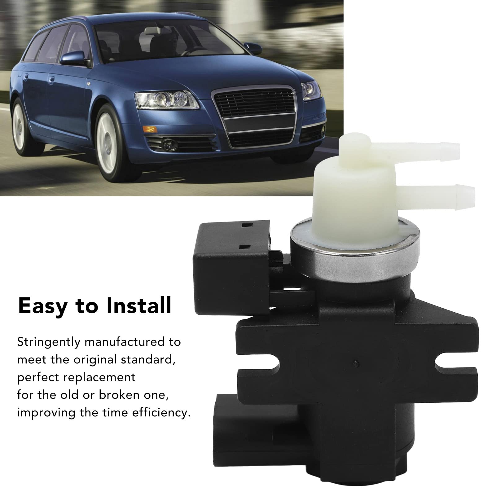 Generic Convertidor de Presión del Turbocompresor Válvula Solenoide de Control de Refuerzo de Escape 8E0906627C 722903280 con Construcción ABS para Modelos 2001-2011