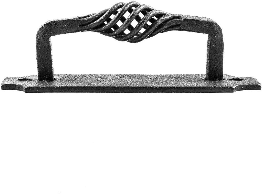 Renovators Supply Manufacturing Kitchen Cabinet Handles 5-1/4 in. Black Wrought Iron Birdcage Design Cabinet Pulls with Mounting Hardware Pack of 6