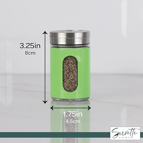 Miniatura 6 de Salt Pepper Shaker Retro Single Spice Jar Glass - Verde