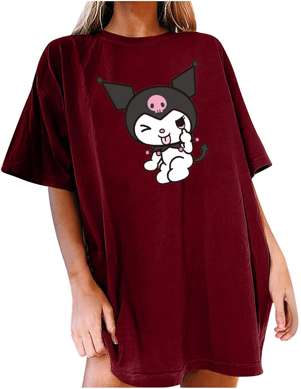 Buy Kuromi Cute Women tShirt Cartoon Print Short Sleeve Tops Tees