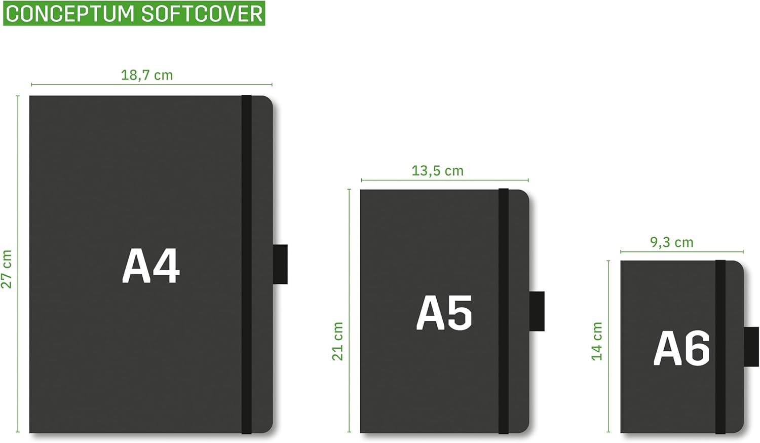 Sigel CO326, CONCEPTUM Notebook, approx. A5 (5.3. x 8.3 in.), squared, softcover, midnight blue, with numerous feautures
