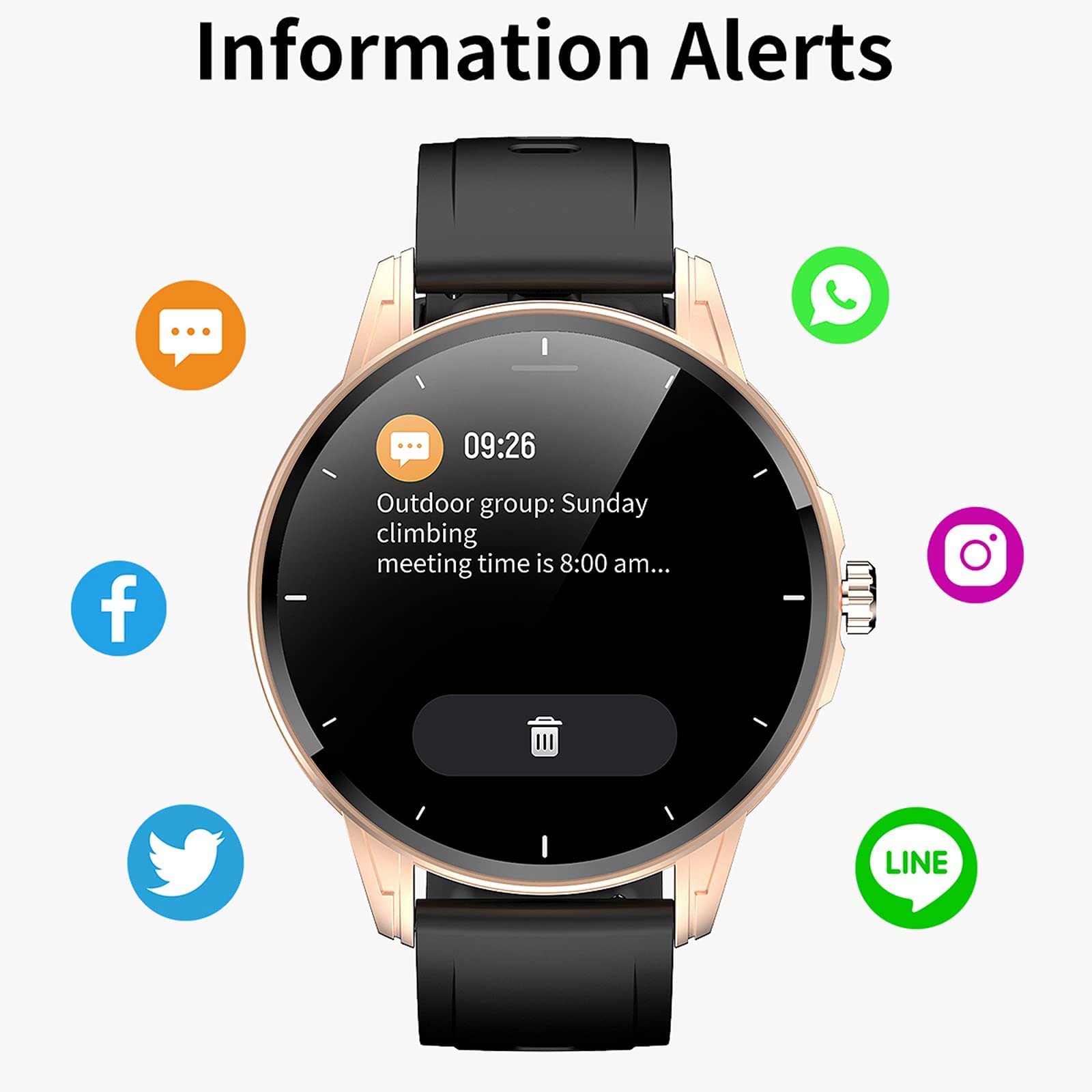 Reloj inteligente para mujeres y hombres Fitness Tracker Relojes para Android/iOS con monitor de frecuencia cardíaca durante el sueño y oxígeno en sangre IP67 Reloj inteligente resistente al agua con