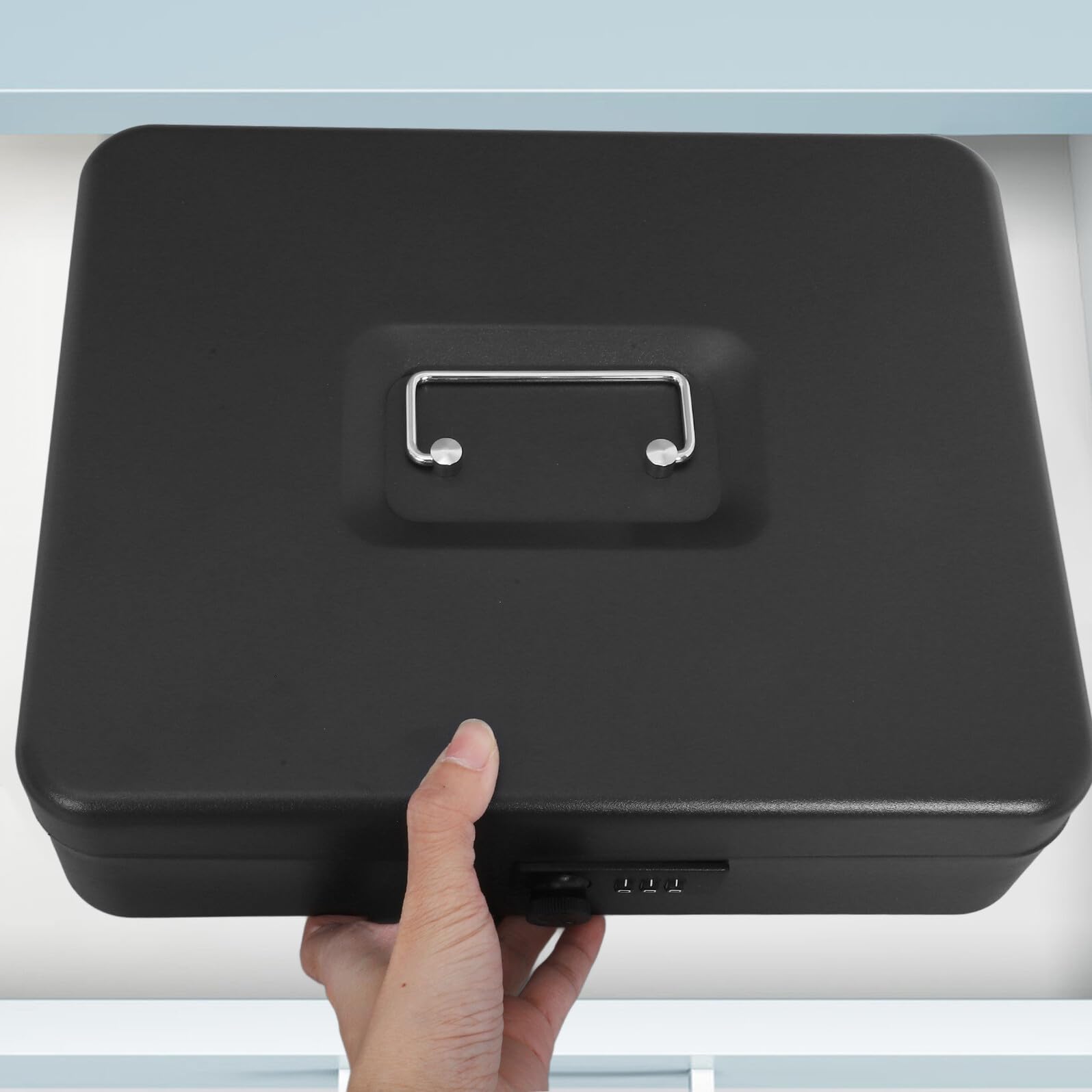 Healeved Cassetta Portavalori in Metallo Serratura a Combinazione, Scatola per Risparmio di Denaro Compatta da Ufficio, Salvadanaio in Acciaio Inox per Adulti Scomparto Password Sicuro