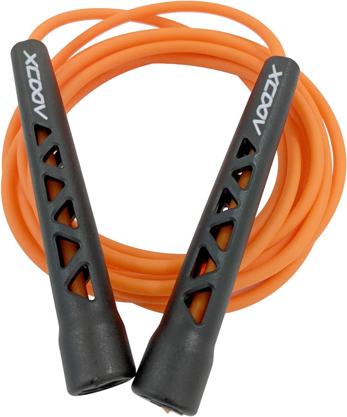 Xcoov Adjustable Skipping Jump Rope for Fitness with Slip-Resistant Grip Handles and Thick X’ Long Cable for Speed Jumping, Double Unders, Boxing, CrossFit, and Exercise