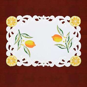 Simhomsen Embroidered Lemon Decorative Lemon Table Place Mats 13 19 Inch Set of 4