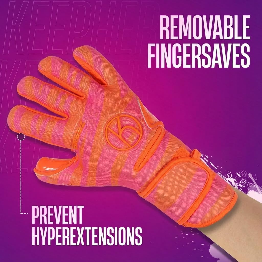 keepher Arbez Women's Soccer Goalie Gloves | Removable Fingersaves | 3.5mm Giga Grip Latex for Superb Shot Absorption & Control | Designed for Female Goalkeepers | Based in The USA - Image 4