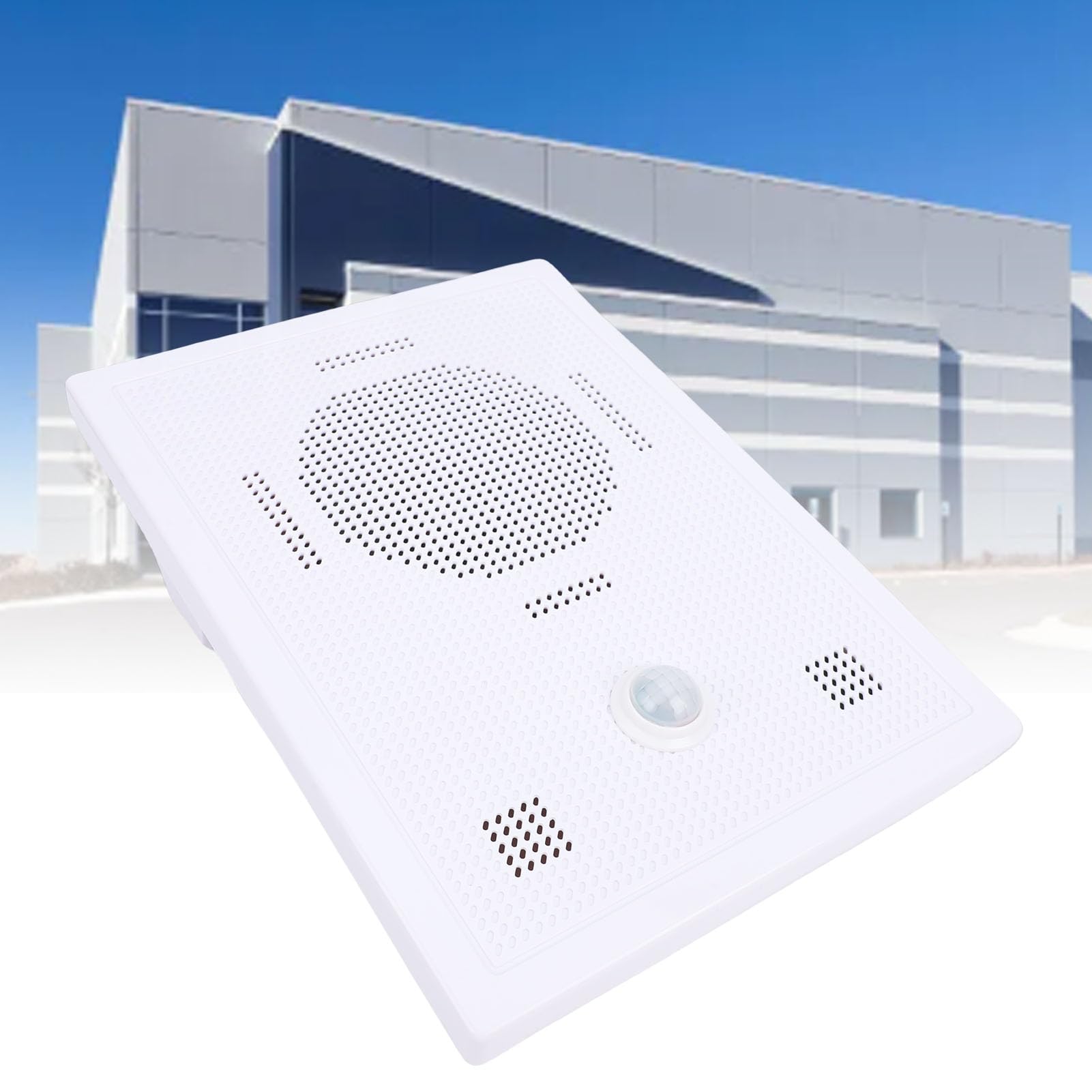 GOWENIC Altavoz con Sensor de Movimiento por Infrarrojos, Detección PIR, Sensor de Infrarrojos de Alcance de 0 a 8 M, Control de Aplicación Bluetooth, Carcasa a Prueba de Agua, para (Enchufe de la UE)