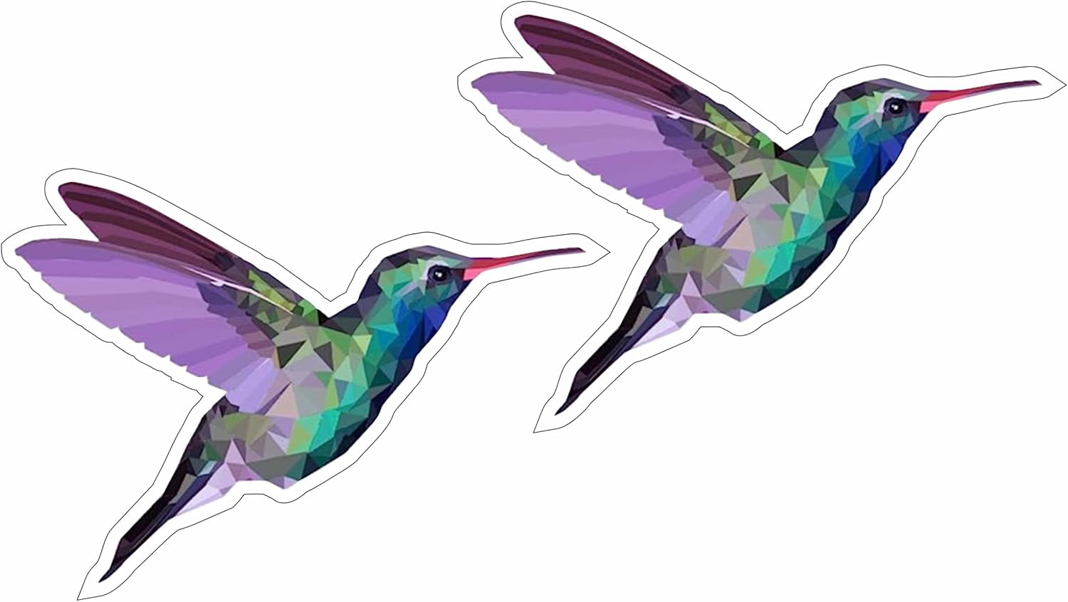 Low Poly Humming Bird Vinyl Waterproof Sticker Decal Car Laptop Wall Window Bumper