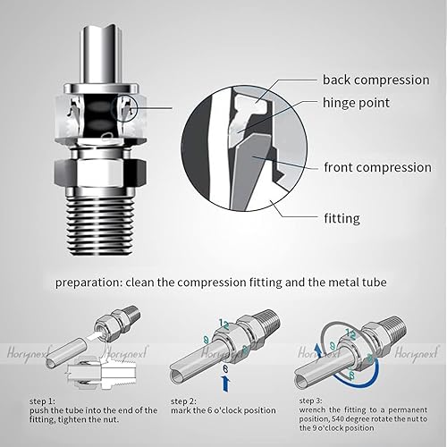 Vista 14 de Acero inoxidable 304 Conexión de compresión para conectar tubo OD de 1/2 pulgada x 1/4 NPT Acoplador de rosca macho, para tubos de acero inoxidable