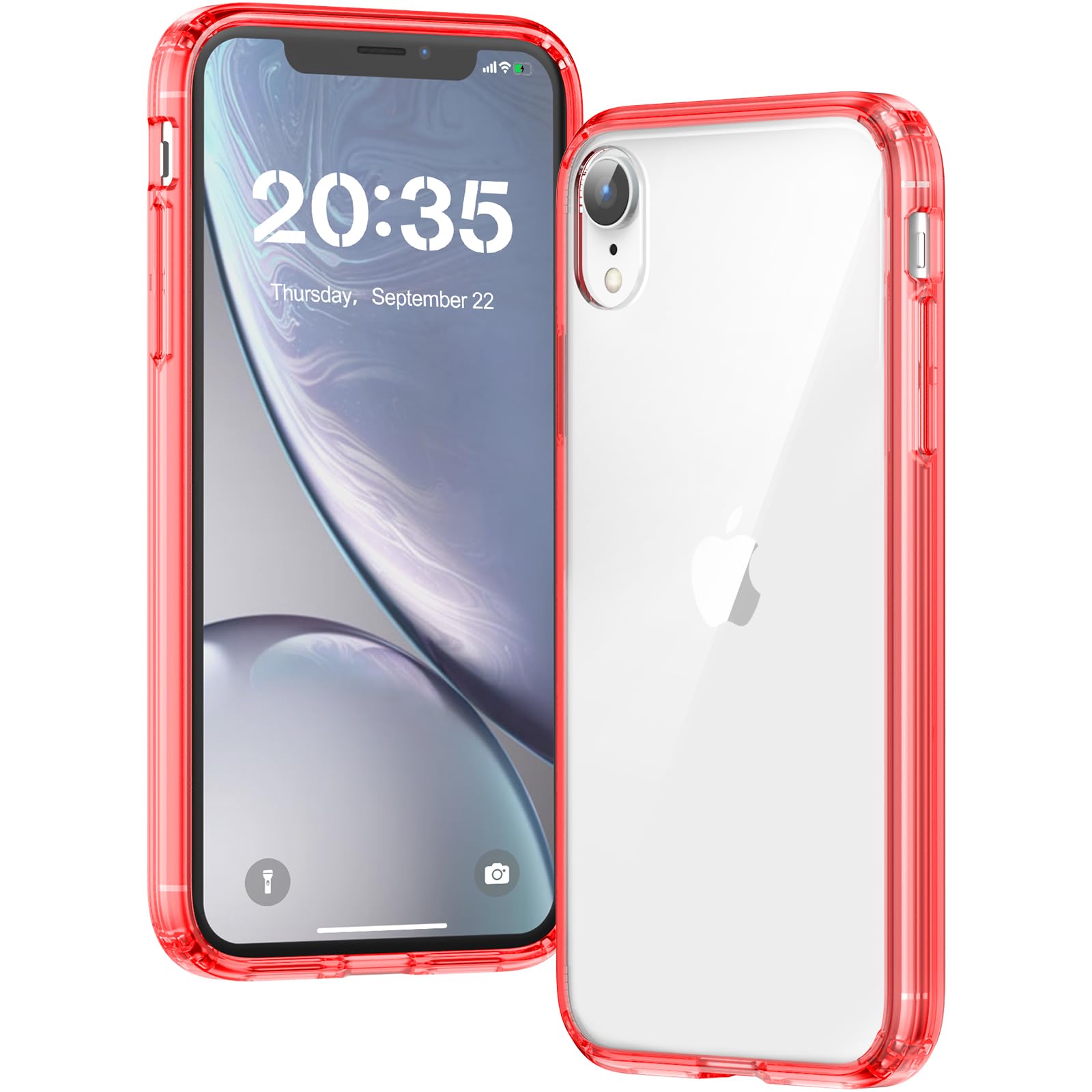 Voyahülle Hülle für iPhone XR Hülle, Anti-Vergilbung Transparent Handyhülle Stoßfest Schutzhülle, Premium Kratzfeste Case für iPhone XR - Rot