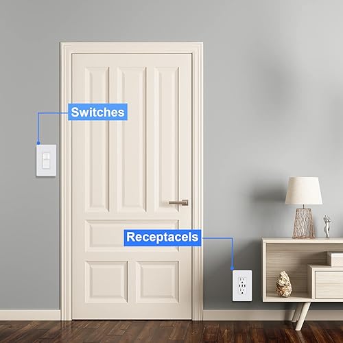 Miniatura 4 de Cubierta de tomacorriente, placa de pared decorativa sin tornillos, cubierta de enchufe de alimentación para interruptor de luz, tamaño estándar de