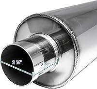 Vista 3 de Spec-D Tuning MF-RS310 Silenciador de estilo Hi Flow de acero titanio Universal de 4 pulgadas, punta Jdm N1